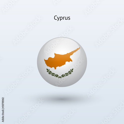 Cyprus round flag. Vector illustration.