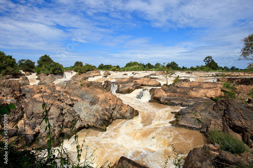 liphi water fall or mekong river in champasak southern of laos