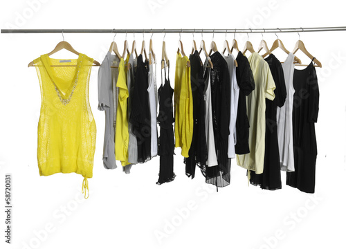 casual fashion clothing on hangers