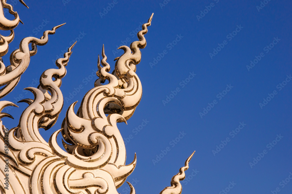 Decoration on top of roof at Wat Rong Khun,Thailand