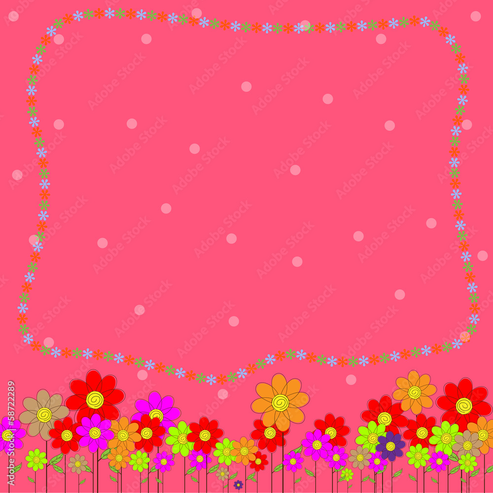 flower pattern on pink background