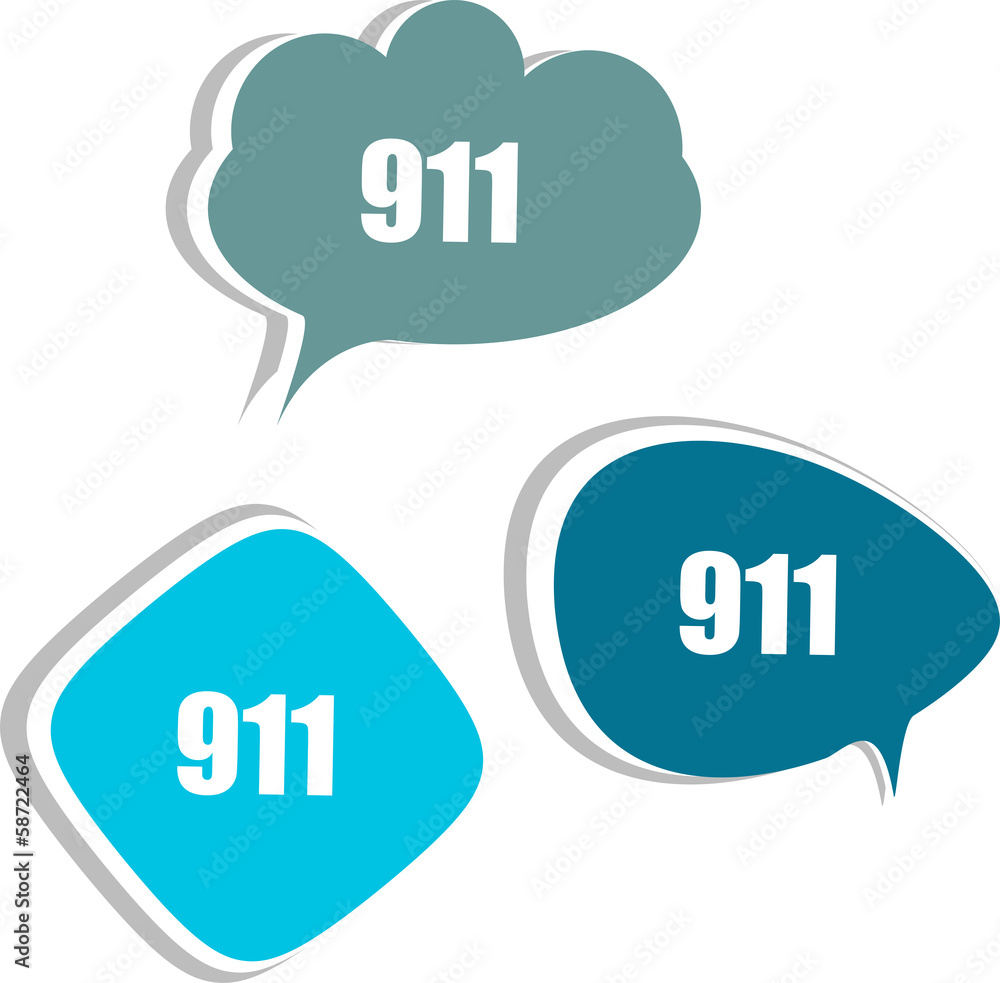 911 on modern banner. set of stickers, labels, tags, clouds 911 on modern banner. set of stickers, labels, tags, clouds