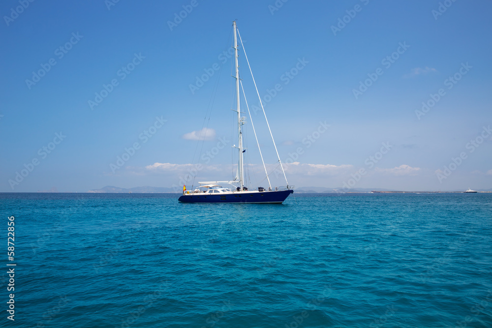Illetes Illetas Formentera yacht sailboat anchored