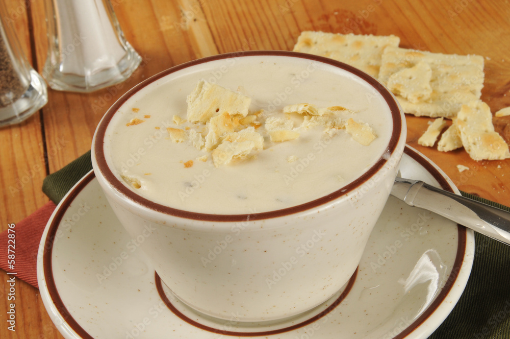 Cup of clam chowder Cup of clam chowder