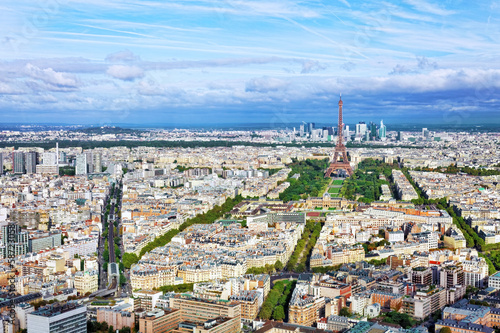 Panorama of Paris from the Montparnasse Tower. France(District