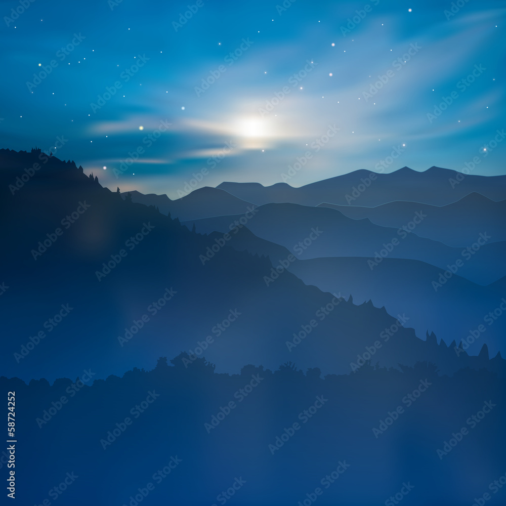 abstract background with mountains and sunrise abstract background with mountains and sunrise