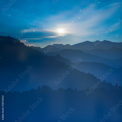 abstract background with mountains and sunrise