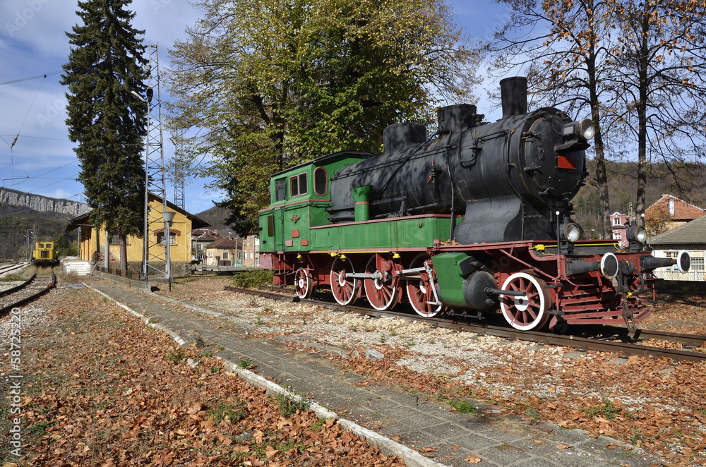Obraz premium vintage old locomotive station, Bulgaria