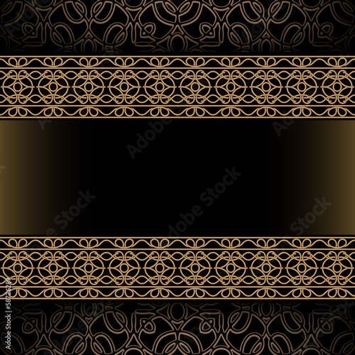 Vintage background wth gold border ornament