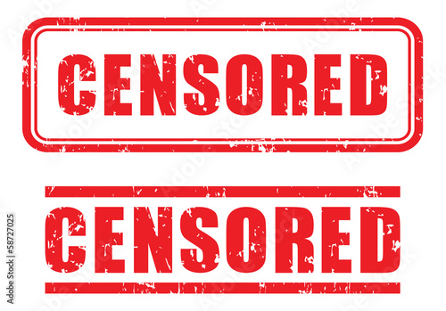 censored stamp isolated on white