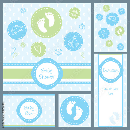 Baby shower card set