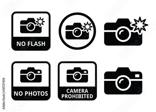 No photos, no cameras, no flash icons
