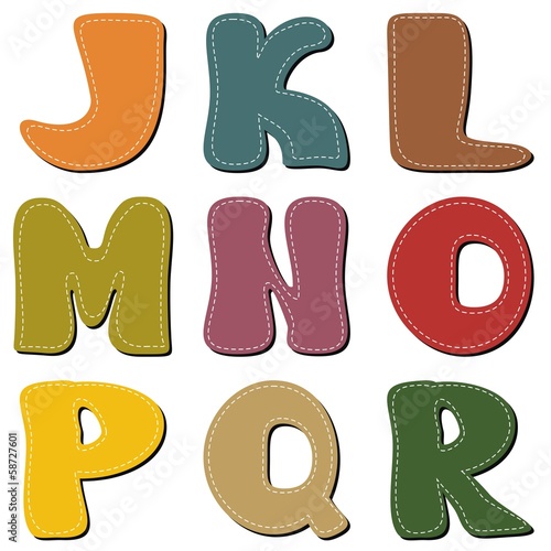 scrapbook alphabet on white background
