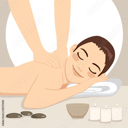 Man Relaxing Massage Spa