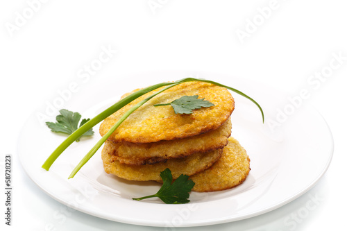 fried potato pancakes on a plate