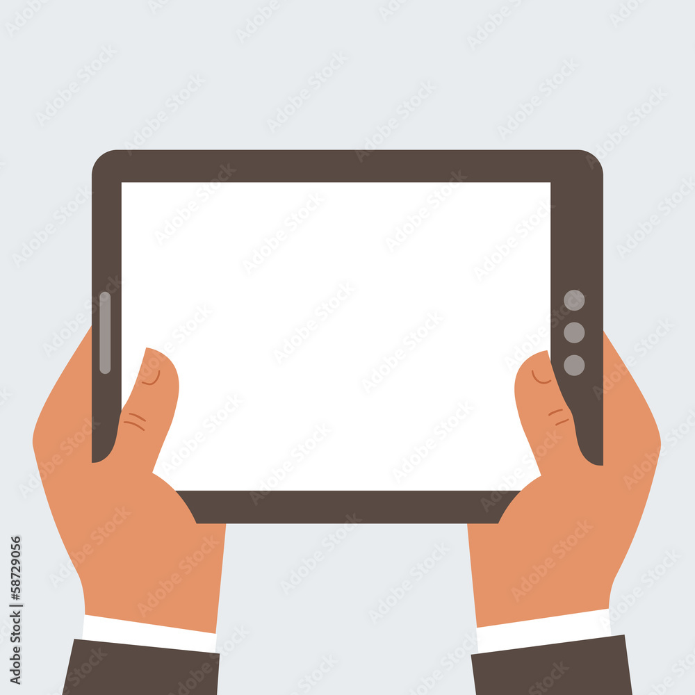 Businessman holding tablet computer with blank screen 2 Businessman holding tablet computer with blank screen 2