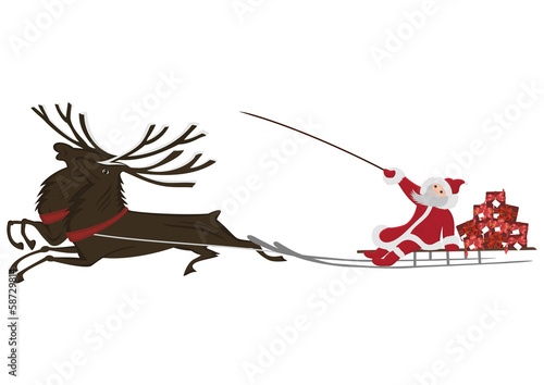 Santa Claus with reindeer
