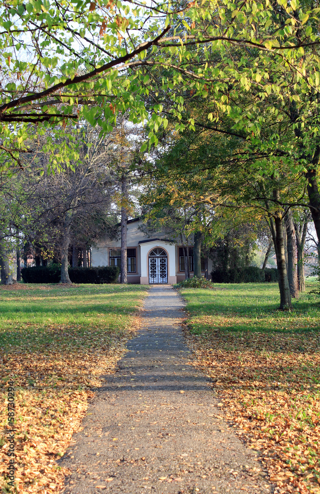old house in autumn park