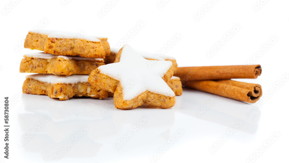 christmas cinnamon star cookies isolated on white christmas cinnamon star cookies isolated on white
