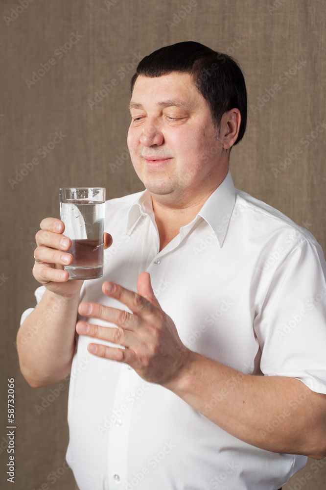 Man and glass.