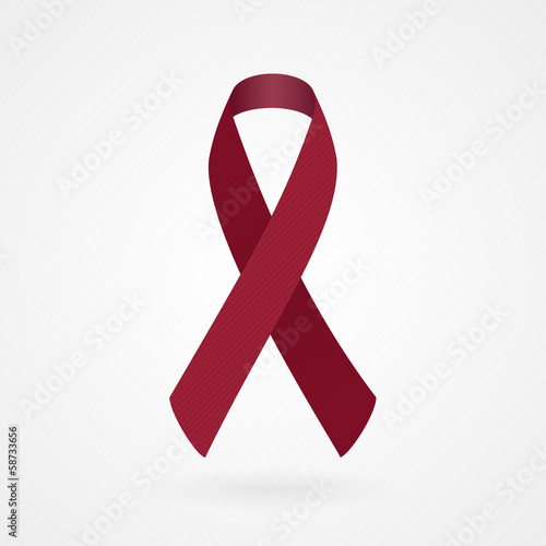 Burgundy awareness ribbon