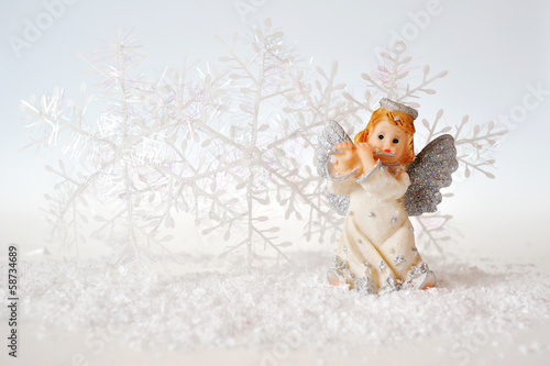 Christmas angel on white background