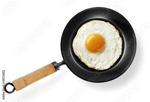 Fototapet fried egg in frying pan