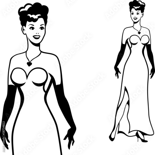 Beautiful retro girl in pop art style.
