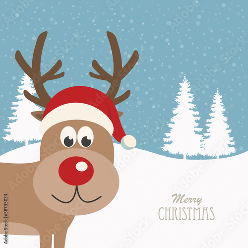 reindeer snowy background
