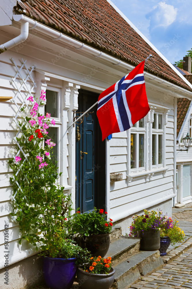 Street in old centre of Stavanger - Norway