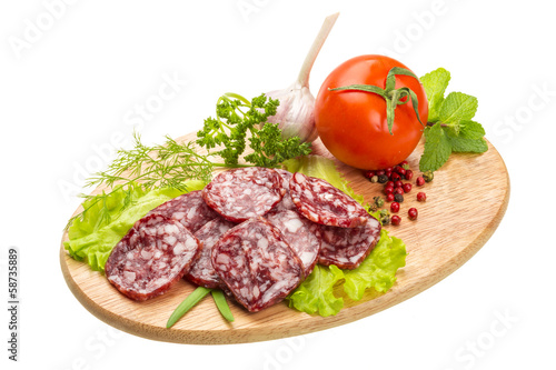 Fresh ripe salami