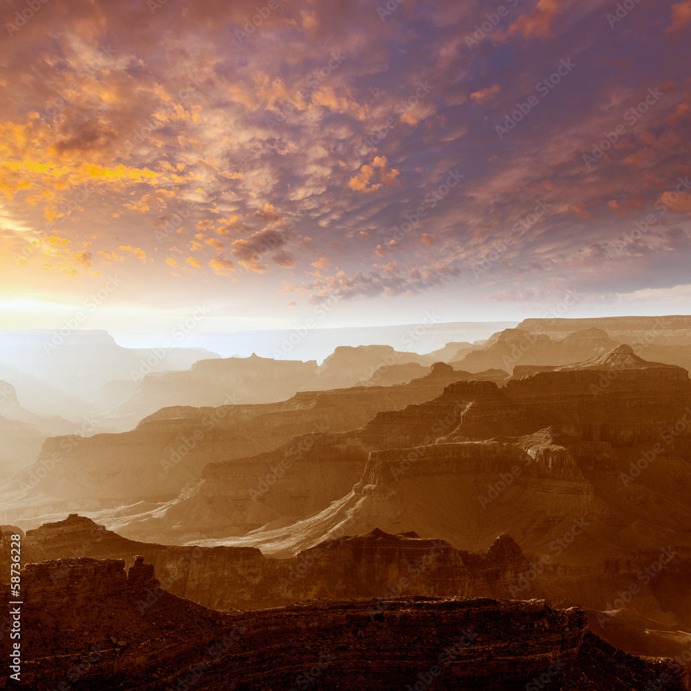 Arizona sunset Grand Canyon National Park Yavapai Point