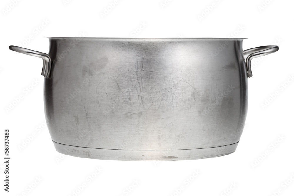 side view of stainless steel saucepan side view of stainless steel saucepan