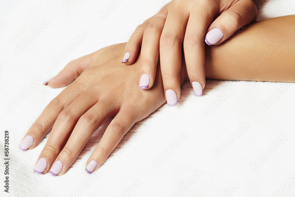 manicure.female hands.in beauty salon.woman.shellac polish