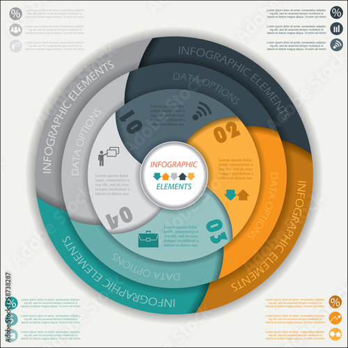 Modern vector infographic template with circle design