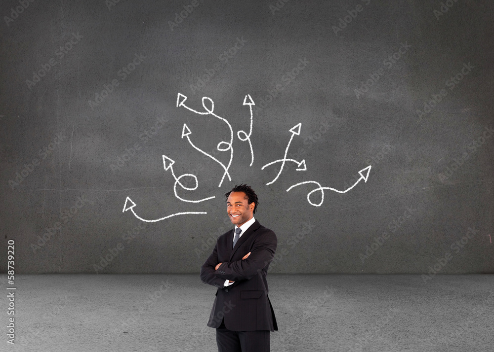 Composite image of businessman with folded arms Composite image of businessman with folded arms