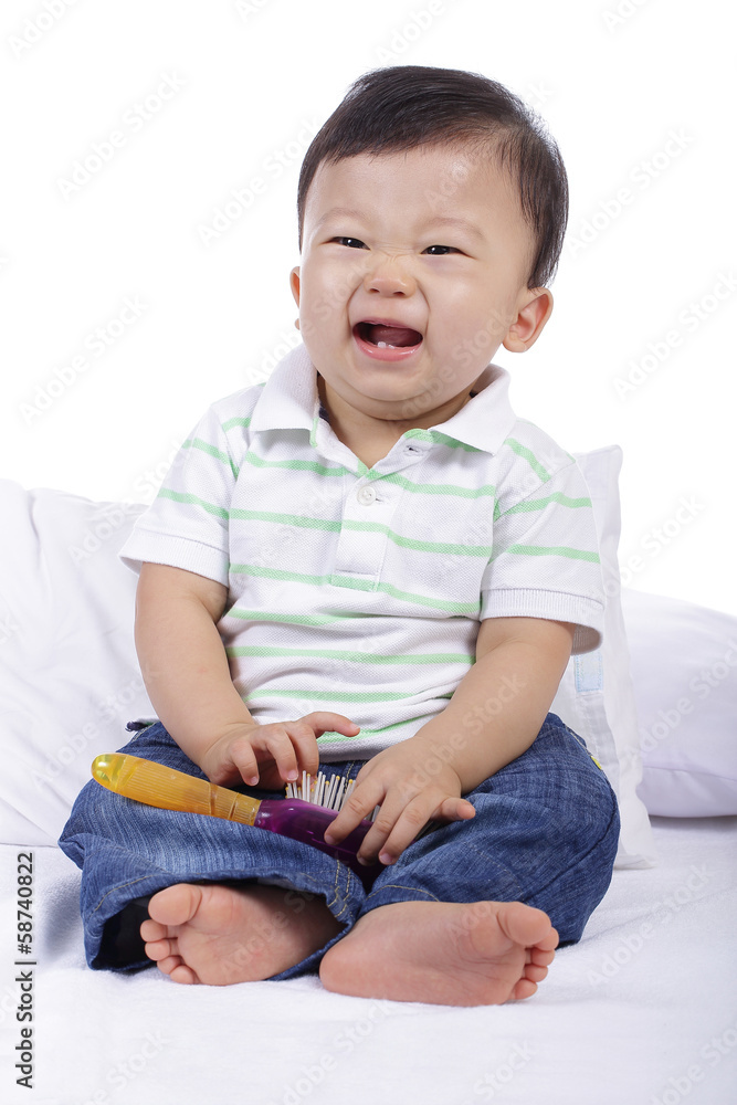 little boy smile and do activity something little boy smile and do activity something