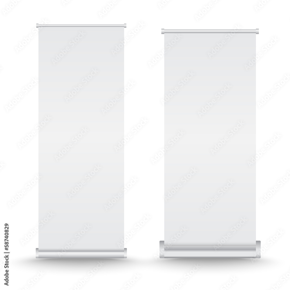 Vector set of roll up banner on isolated white background Vector set of roll up banner on isolated white background