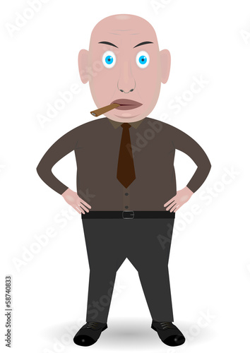 Angry boss on the white background, vector illustration EPS-8