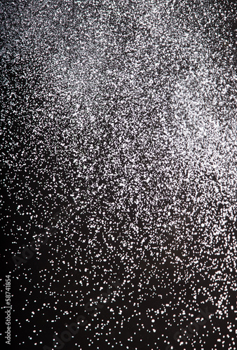 Falling snow flakes