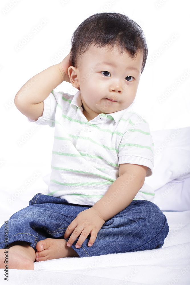 little boy smile and do activity something little boy smile and do activity something
