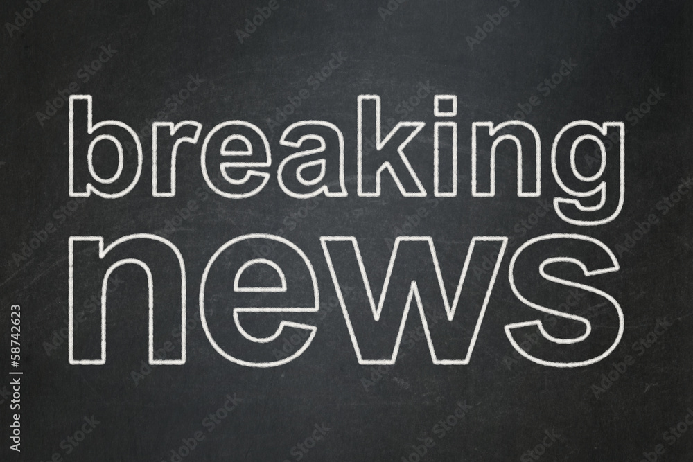 News concept: Breaking News on chalkboard background News concept: Breaking News on chalkboard background