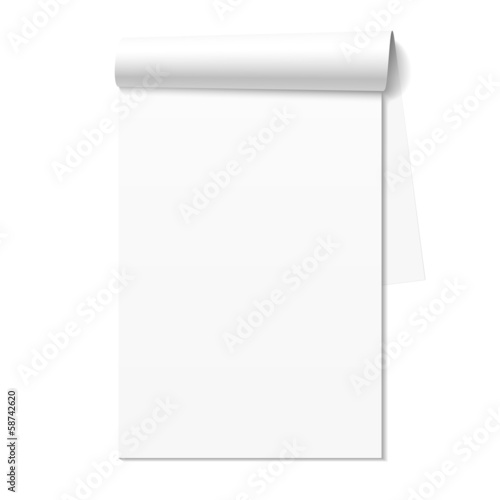 Blank white notepad, notebook