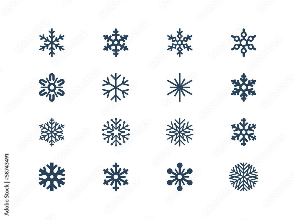 Naklejka premium Snowflake icons