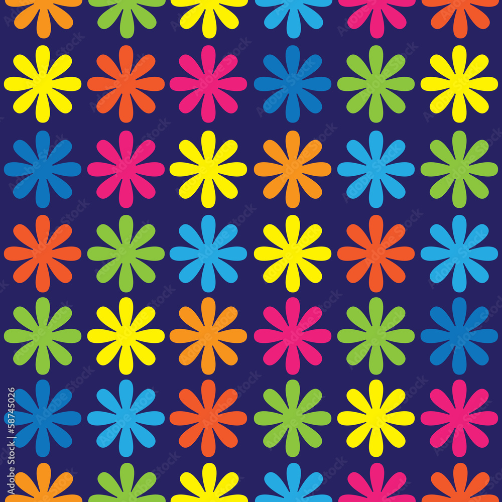 multicolored flowers of seamless pattern multicolored flowers of seamless pattern