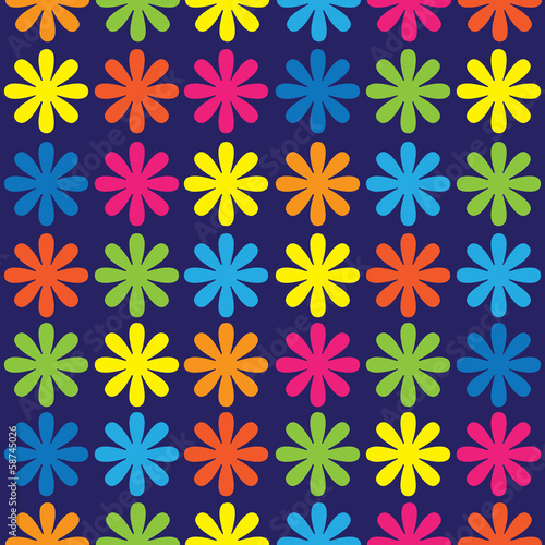 multicolored flowers of seamless pattern