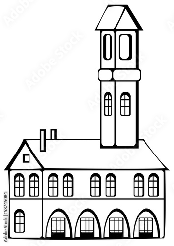 vintage firehouse isolated on white background