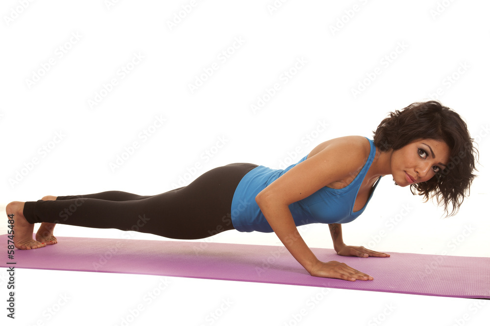 Hispanic woman fitness push up Hispanic woman fitness push up