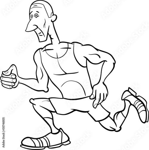 runner sportsman cartoon coloring page
