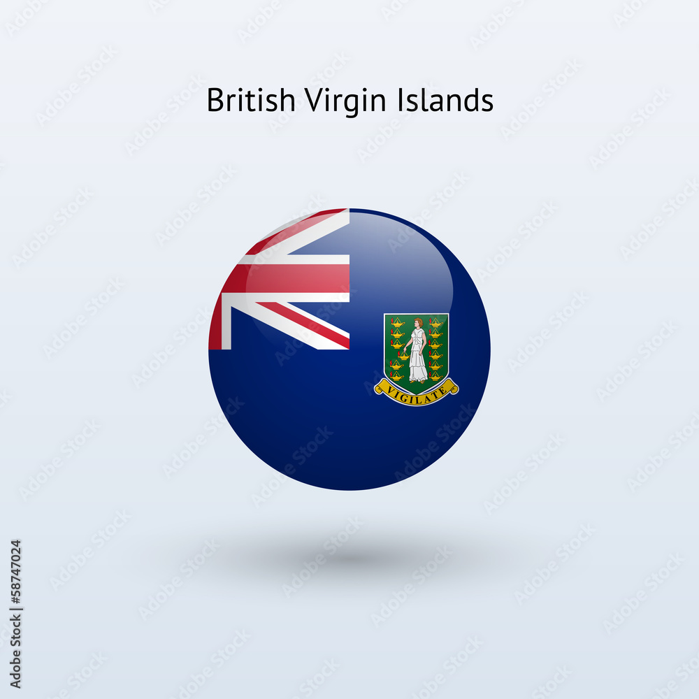 British Virgin Islands round flag. British Virgin Islands round flag.